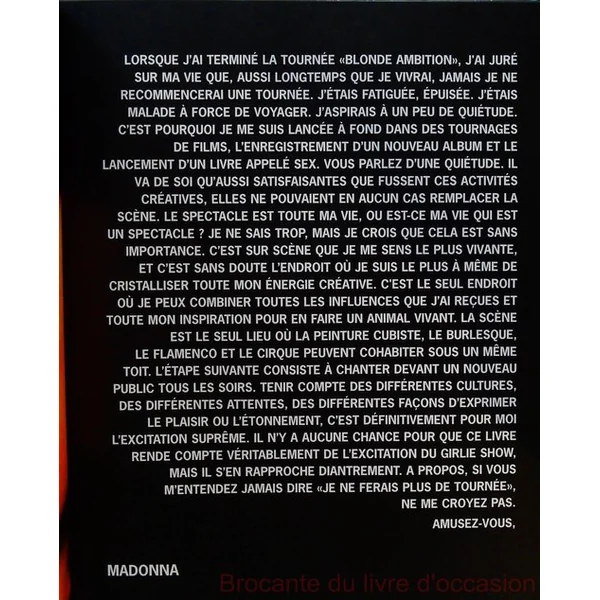 Madonna, The Girlie Show SANS Cd