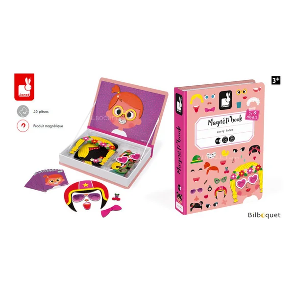 Magnéti’Book Crazy Faces Fille - Janod