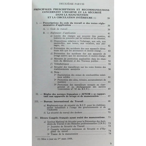 Manutention et circulation intérieure