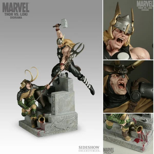 MARVEL COMICS Diorama Thor vs Loki Sideshow