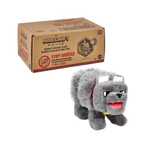 Minecraft, le film - peluche sonore Dennis le loup 20 cm