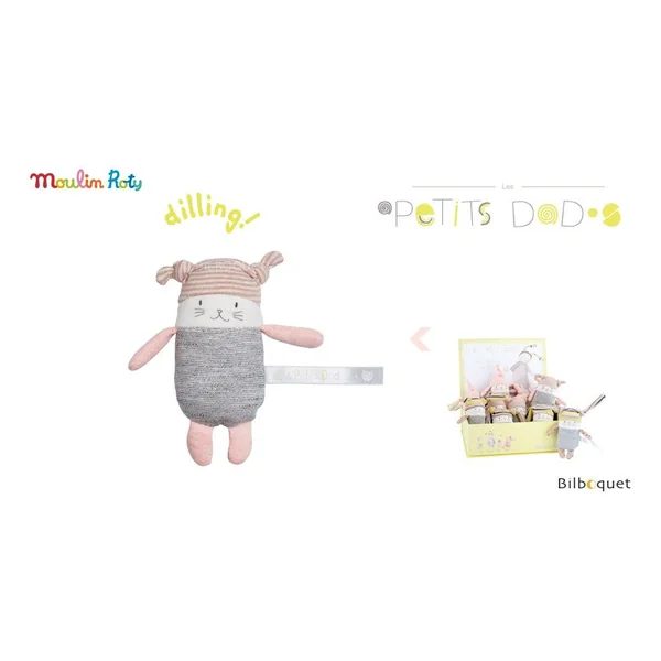 Mini Hochet chat Moon - Les Petits Dodos - Moulin Roty