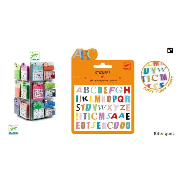 Mini pochette stickers - Lettres colorées