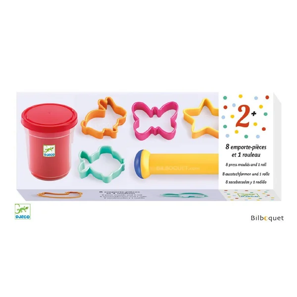 Modelages 8 emporte-pièces et 1 rouleau pour pâte à modeler
