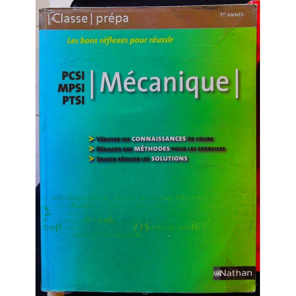 Mécanique PCSI MPSI PTSIClasse Prépa-