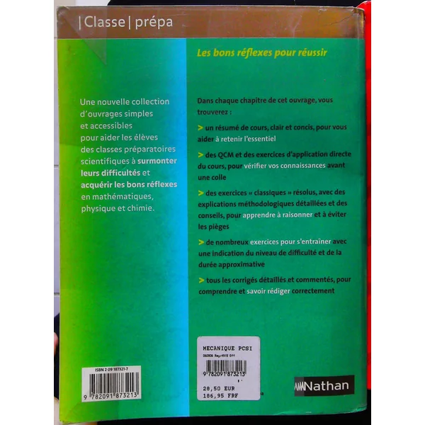 Mécanique PCSI MPSI PTSIClasse Prépa-