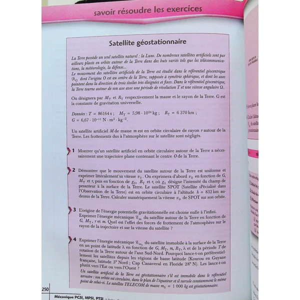 Mécanique PCSI MPSI PTSIClasse Prépa-