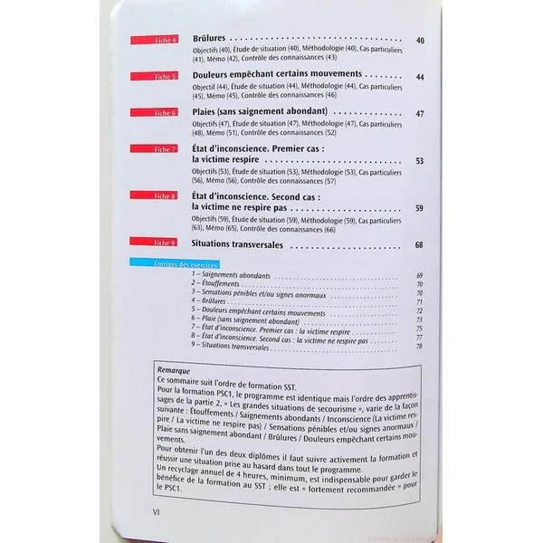 Mémo-fiches de secourisme PSC1-SST