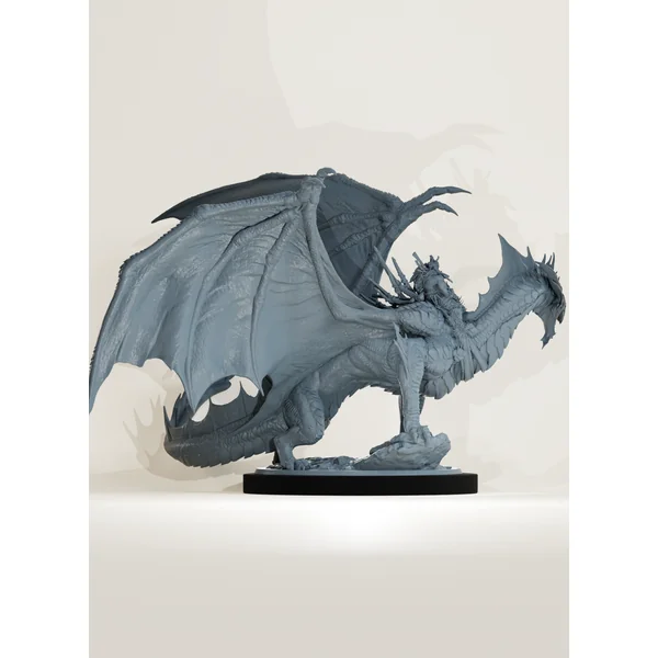 Orc sur dragon d'argent