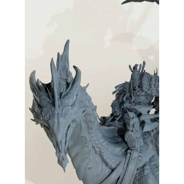 Orc sur dragon d'argent
