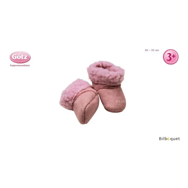 Paire de bottes roses pour poupon de 30 à 33cm