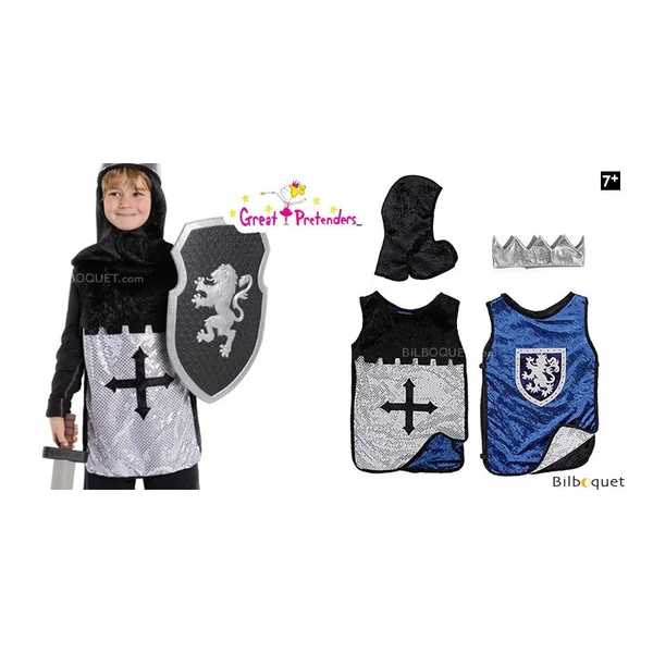 Panoplie roi et chevalier, bleu/argent - Déguisement garçon