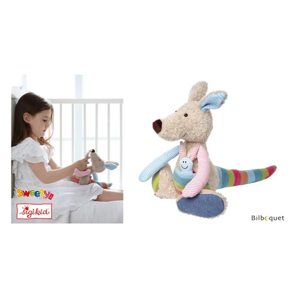 Peluche Kangourou 28cm - Patchwork-Sweety