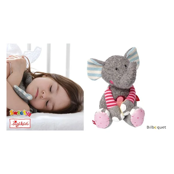Peluche Éléphant 31cm - Patchwork-Sweety
