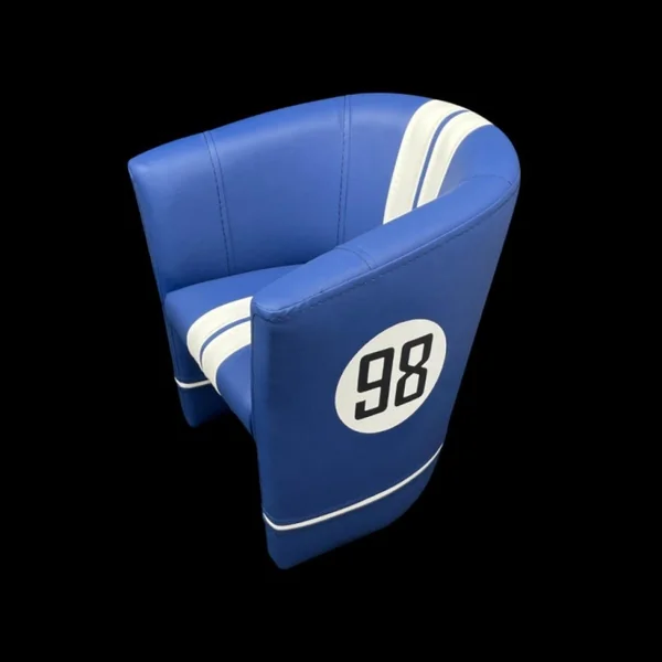 Petit Fauteuil cabriolet Racing Inside pour enfants n° 98 Cobra racing bleu / blanc