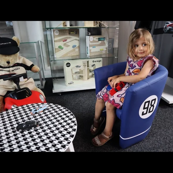 Petit Fauteuil cabriolet Racing Inside pour enfants n° 98 Cobra racing bleu / blanc