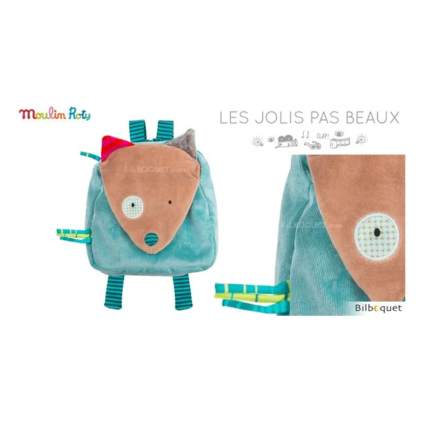 Petit sac à dos loup bleu - Les Jolis Pas Beaux