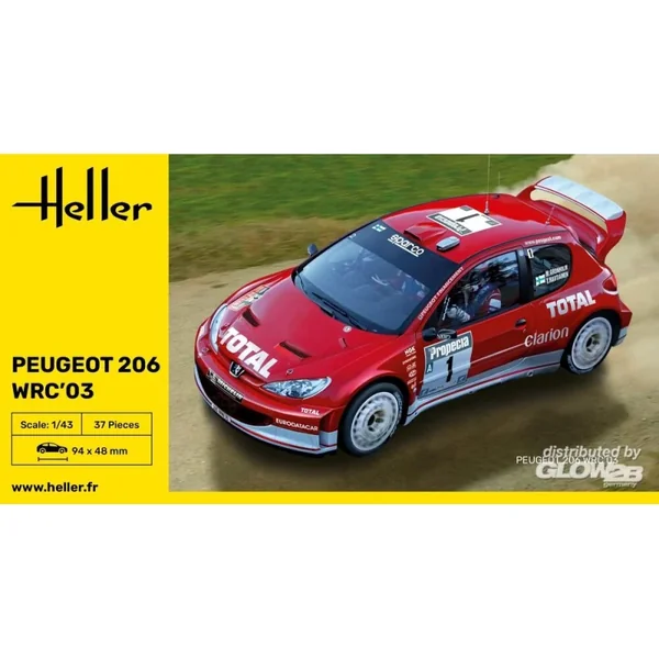 peugeot 206 wrc 2003 1/43 (Version 2023)