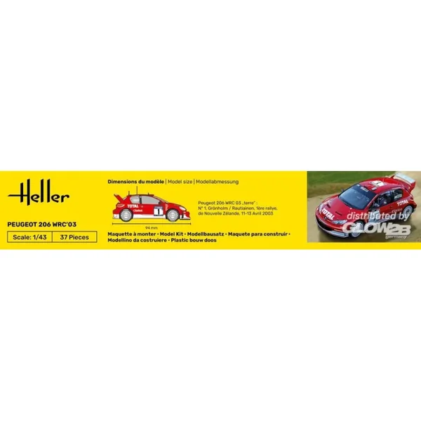 peugeot 206 wrc 2003 1/43 (Version 2023)