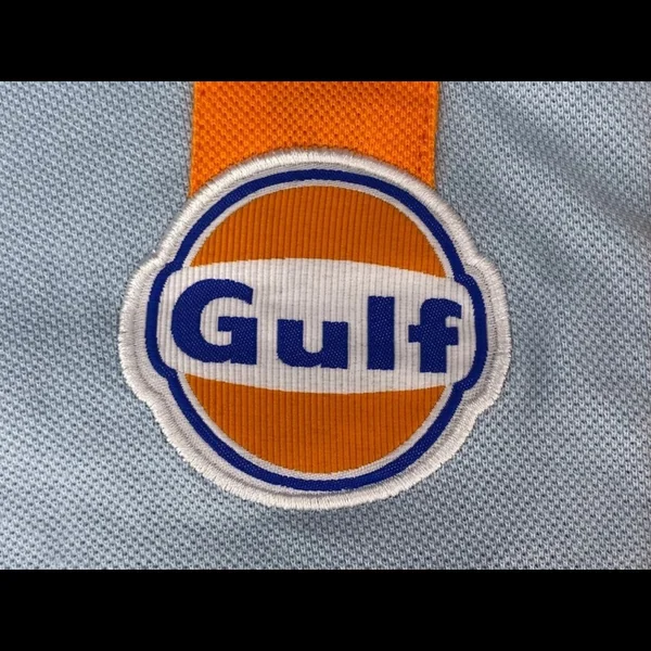Polo Gulf Racing Pro Stripes bleu gulf - homme
