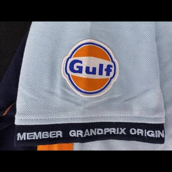 Polo Gulf Racing Pro Stripes bleu gulf - homme