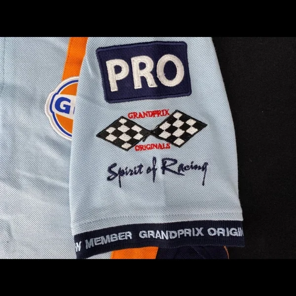 Polo Gulf Racing Pro Stripes bleu gulf - homme