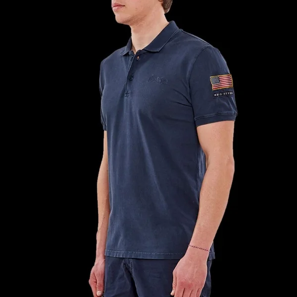 Polo Steve McQueen US Star & Stripes Bleu marine - homme
