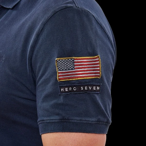 Polo Steve McQueen US Star & Stripes Bleu marine - homme