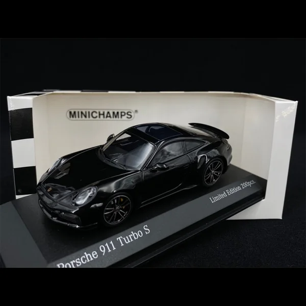 Porsche 911 Turbo S Type 992 2020 Noir 1/43 Minichamps 413069490 - Edition Limitée