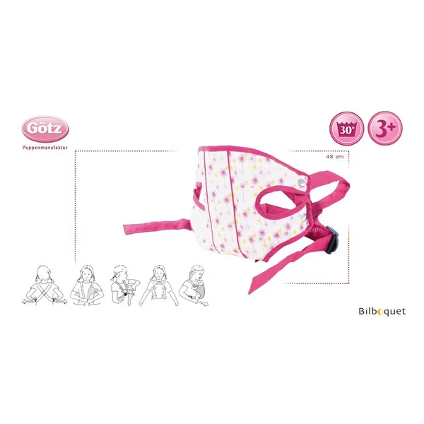 Porte-bébé ventral pour poupée jusqu'à 48cm