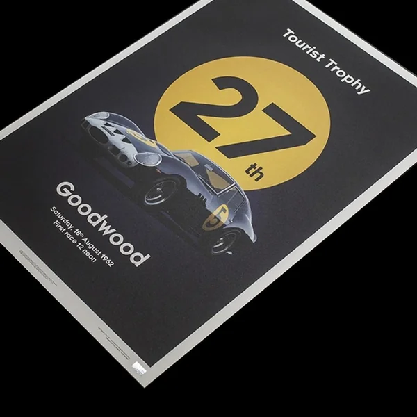 Poster Ferrari 250 GTO Bleu foncé Goodwood TT 1962 Edition Limitée