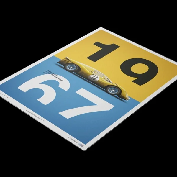 Poster Ferrari 412P Jaune Spa-Francorchamps 1967 Edition Limitée