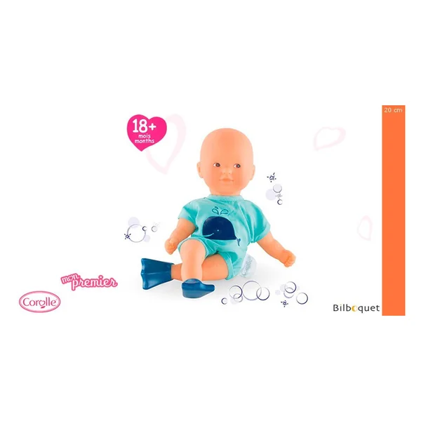 Poupon Mini Bain Bleu/Baleine 20cm