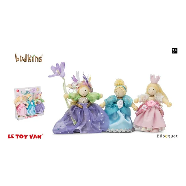 Princesses - Pack de 3 mini poupées Budkins