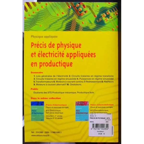Précis de physique et électricité appliquées en productique