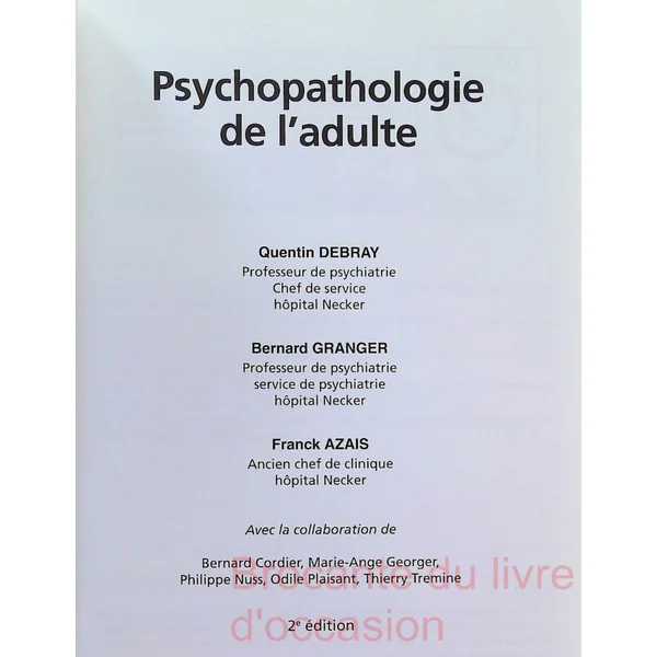 Psychopathologie de l'adulte-