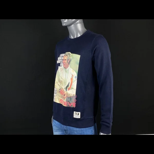 Pull Steve McQueen Snyder Break Le Mans Bleu Marine H21403 - homme