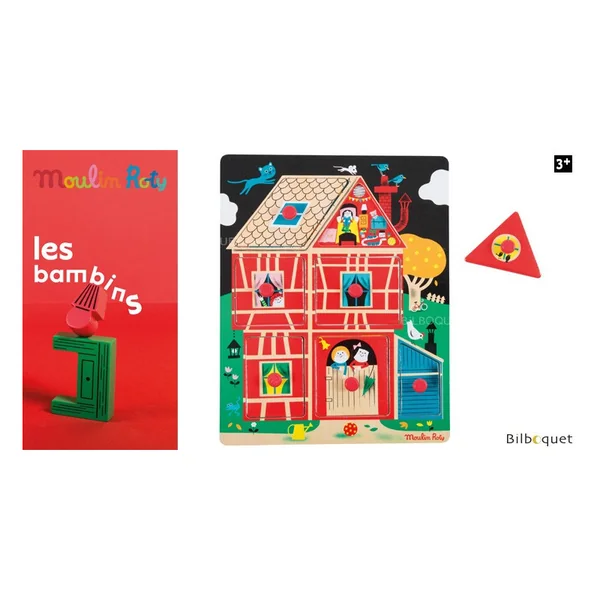 Puzzle en bois encastrable - Jouet d'éveil Les Bambins