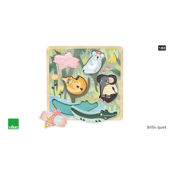 Puzzle/Encastrement tactile Jungle Michelle Carlslund