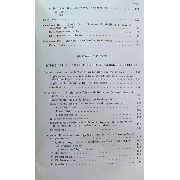 Recherches sur la toxicologie du Thallium
