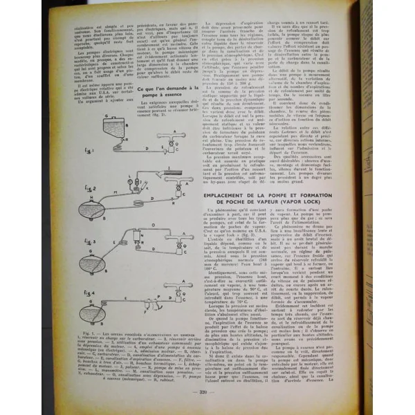 Revue Technique Automobile Peugeot 401 601 Pompe à essence