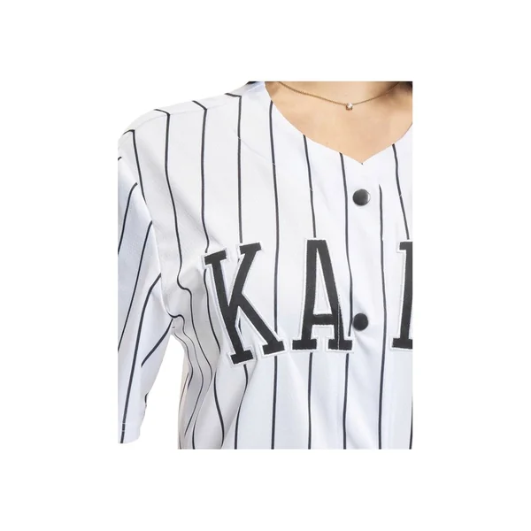 Robe Karl Kani College Pinstripe Baseball blanc