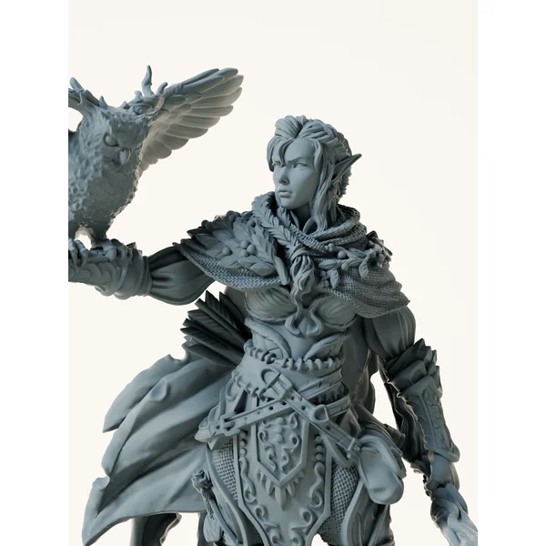 Rôdeuse elfe et hibou magique