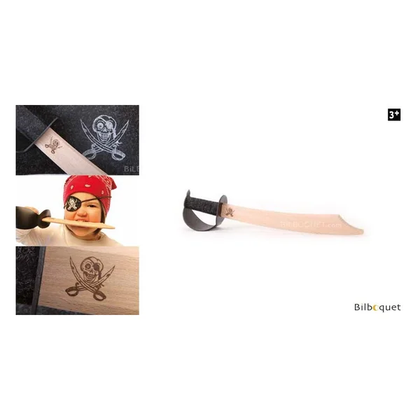 Sabre de pirate en bois 45cm - Accessoire enfant