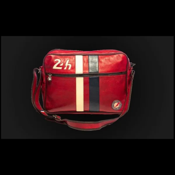 Sac Messenger bandoulière cuir 24h Le Mans - Rouge 26063