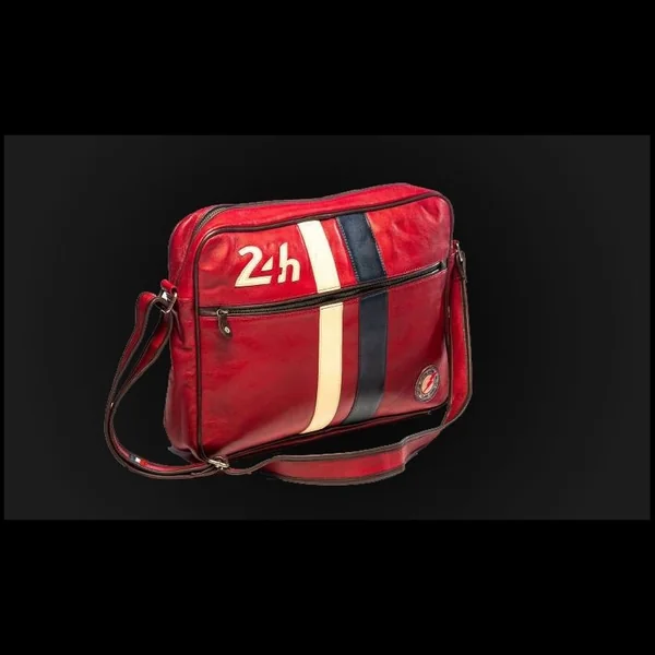 Sac Messenger bandoulière cuir 24h Le Mans - Rouge 26063