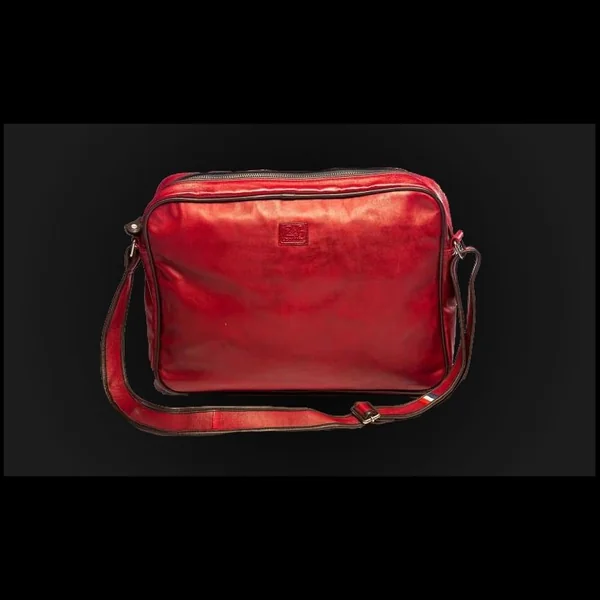 Sac Messenger bandoulière cuir 24h Le Mans - Rouge 26063