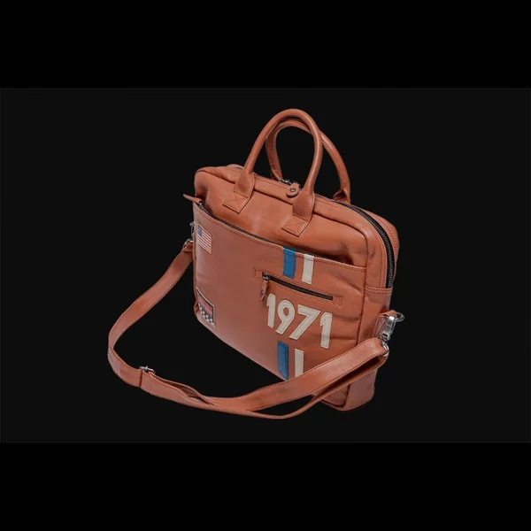 Sac Messenger bandoulière cuir Wayne Steve McQueen - Orange Havane 26325-2875