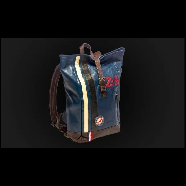 Sac à dos cuir 24h Le Mans - Bleu Royal 26064