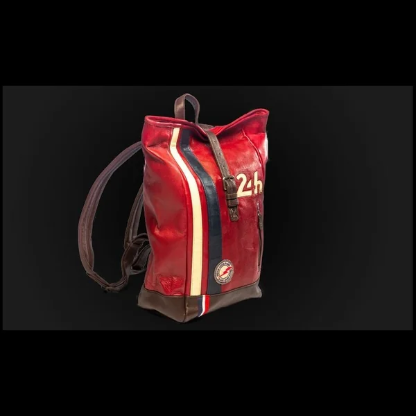 Sac à dos cuir 24h Le Mans - Rouge 26064